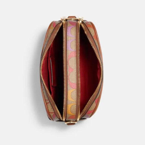 NWOT - COACH JES CROSSBODY 20 IN RAINBOW SIGNATURE CANVAS (C1308) - Picture 9 of 13